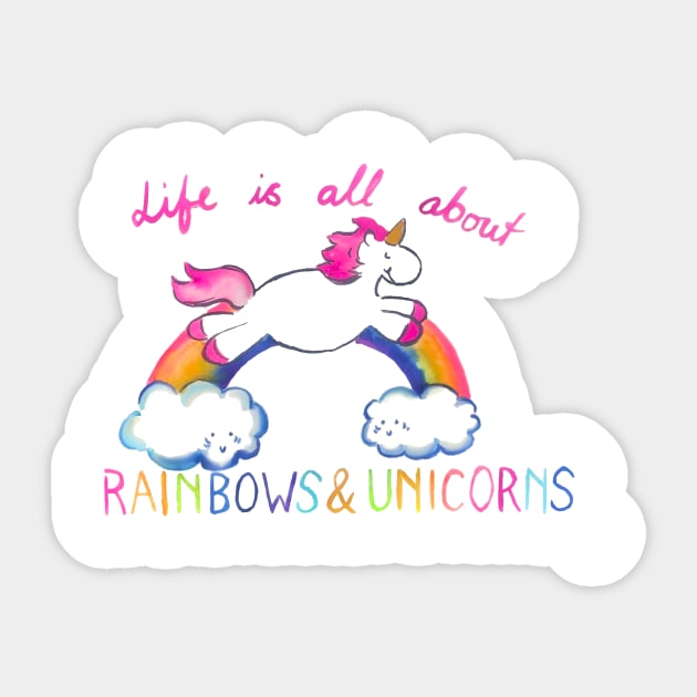 Rainbows and Unicorns Sticker by StudioKaufmann